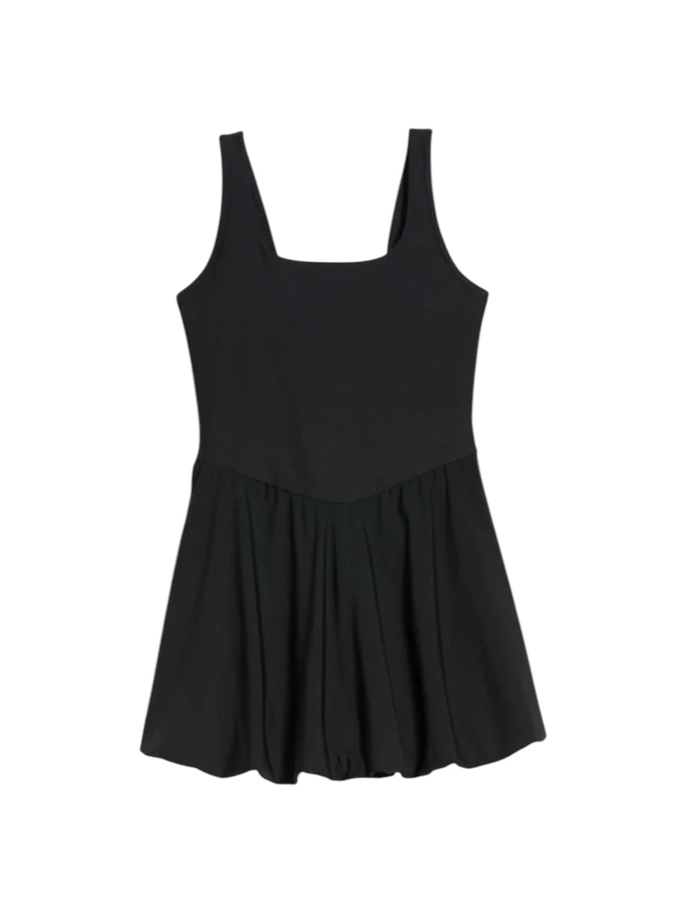 NWT Old Navy Sleek Tech Bubble Hem Dress in Black Size Small